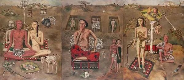 張曉剛 《生生息息之愛》 125×97.5cm 布面油畫 1988成交價(jià)：7906萬(wàn)港元2011香港蘇富比春拍“尤倫斯重要當(dāng)代中國(guó)藝術(shù)收藏：破曉—當(dāng)代中國(guó)藝術(shù)的追本溯
