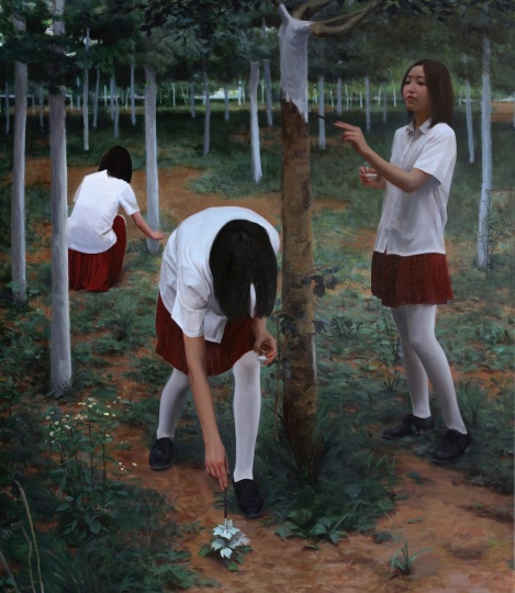 《白畫(huà)林》160×140cm 布面油畫(huà) 2011
