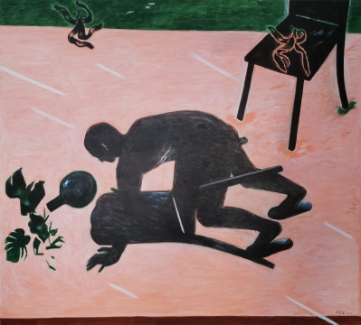 《尷尬從此過》180X200cm 布面丙烯 2022
