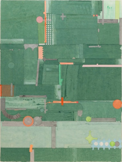 
《英川（古嶺組畫）》 120.8×90.8cm
色、墨、宣紙拼貼 2021

