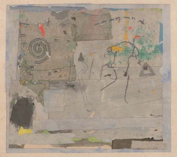 
《無題》 38.3×42.5cm 
色、墨、宣紙拼貼 1993-1999
