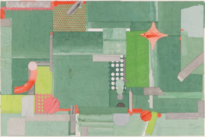 《景寧（古嶺組畫）》122.8×160.6cm

色、墨、宣紙拼貼  2021
