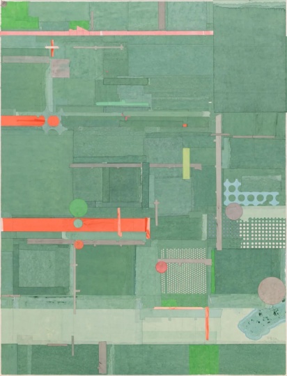《沙灣（古嶺組畫）》 160.6×122.8cm

色、墨、宣紙拼貼 2022

 
