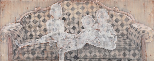 《沙發(fā)上的影子》 300x120cm 布面丙烯 2020