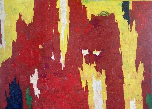 鐘樂星《水墨畫歷史20230308》，布面油畫，180x235 cm， 2023
