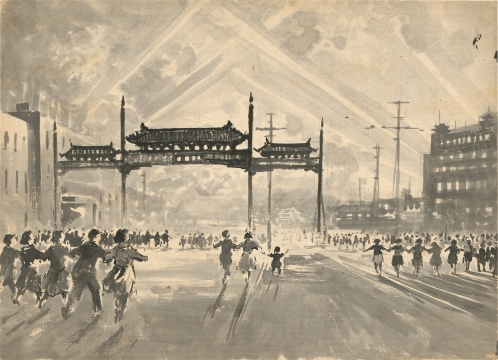 宗其香，《到天安門(mén)去》，紙本彩墨，38cm×52.5cm，1953年
