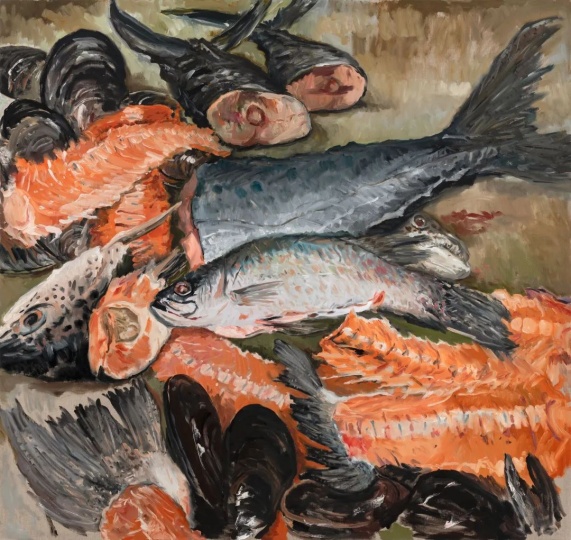
倪軍 《金目鱸與大海虹》180×190cm 布面油畫 2023
偏鋒畫廊


