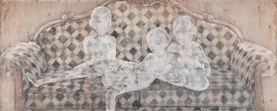 張平 《沙發(fā)上的影子》 300x120cm  布面丙烯 2020年