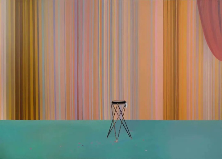 《駱玉笙 8：08》200×280cm 布面油畫 2023

個(gè)展“圓室”展覽現(xiàn)場(chǎng)

當(dāng)代唐人藝術(shù)中心北京第一空間，2023

