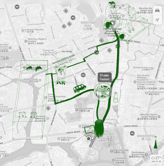 在溫州的日常活動軌跡，圖片由工藝提供
