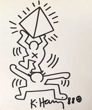 Keith Haring 凱斯·哈林《Untitled》紙本馬克筆 marker on paper 23 × 19cm 1988
