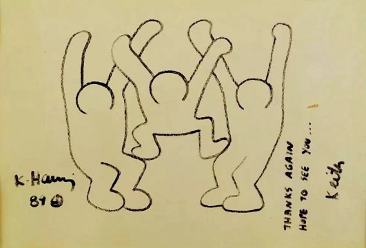 Keith Haring 凱斯·哈林《Untitled》紙本馬克筆 marker on paper 28 × 20cm 1989

