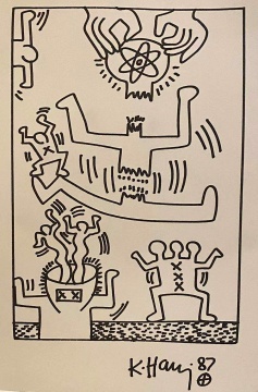 Keith Haring 凱斯·哈林《Untitled》紙本馬克筆 marker on paper 33 × 22cm 1987
