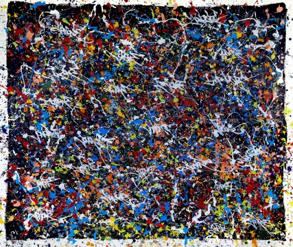 JonOne 約翰·安德魯·佩雷略《Right Now》綜合材料 mixed media 222 × 194cm 2019
