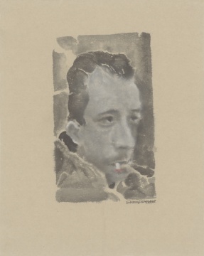 單鼎凱《Albert Camus》34×26cm 紙本水墨 2022
