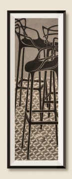 何夢(mèng)瓊《椅子的構(gòu)成》36×12cm 紙本設(shè)色 2021
