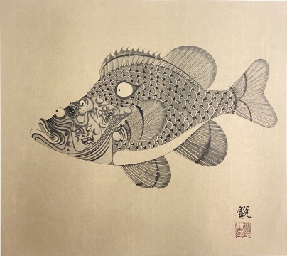 蘇銳《鯫鱗圖冊(cè)之二》45×40cm 紙本工筆 2023
