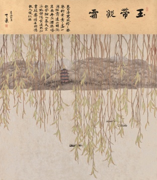 趙天葉《玉帶凝霜》120×100cm 設(shè)色絹本 2020
