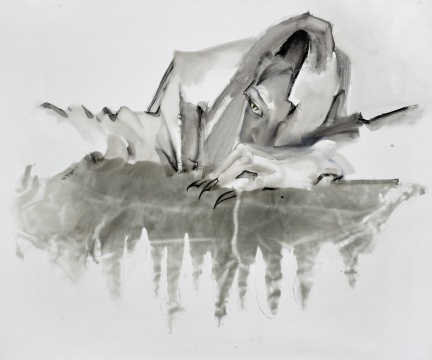 自畫像：獸族K的憂郁 2023 布面油畫，水晶樹脂膠 235x195cm
