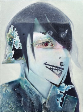 阿修羅 No.1 2015 布面油畫、水晶樹脂拼貼 40×30cm
