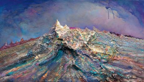 丁方《碧山》45×80cm 綜合材料、油彩 2013