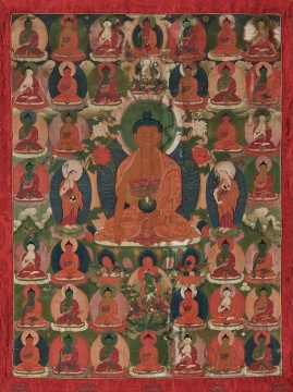 LOT519佚名 18世紀 釋迦三十五佛唐卡

棉布礦物彩繪 64 × 48 cm

 

估價：RMB 280,000 - 500,000
