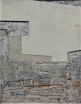 王家增《城跡2-7》100×80cm 瓦楞紙、木板、丙烯 2023

