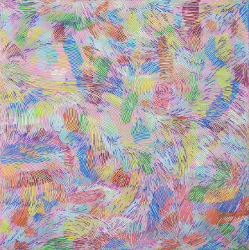 溫暖和百感交集的旅程，木板丙烯，1500×1500cm 2024 金俊杰
