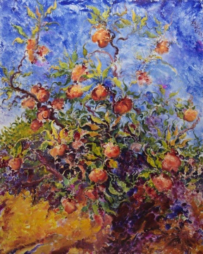 伍禮，果實，250x200cm，布圍油畫，2022 深圳灣1號藝術中心

