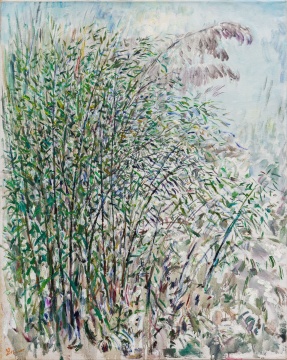 《瑞雪新竹》100 ×80cm 布面油畫(huà) 2018
