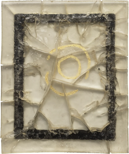 《無題1 》 58.8×49.7cm  畫作灰燼、樹脂、油彩 2016-2024

 
