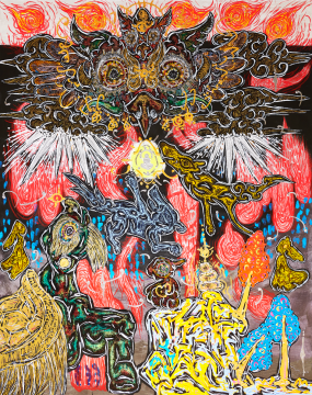 《火鳥(niǎo)棲息之地》

227.3×181.8cm 布面丙烯 2024
