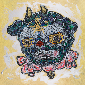 《藍(lán)獅子“阿”》

91×91cm 布面丙烯 2024
