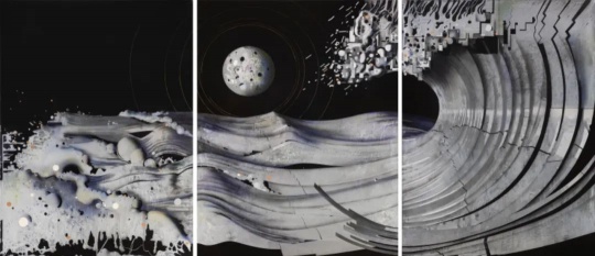 《天光》200×150cm×3 布面綜合材料 2023
