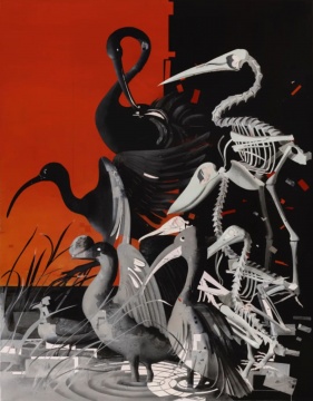 《有方向的行進(jìn)》235×185cm 布面綜合材料 2024
