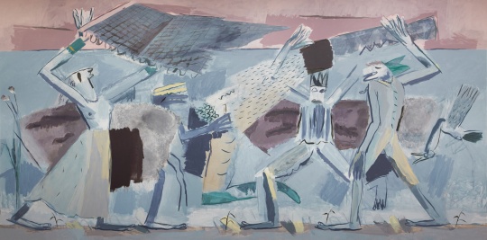 《蘇美爾徊響 I》
李山
布上丙烯
500 cm × 250 cm × 5 cm
2023

