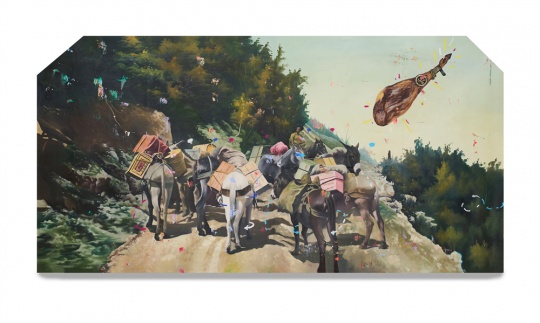 《終身美麗——?jiǎng)倮墓麑?shí)》90×180cm,布面油畫，2023-2024

