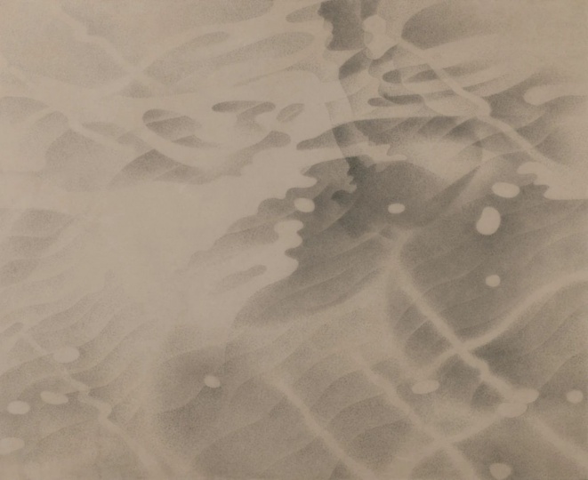  

《睡蓮溫室》180×220cm 赤玉土、色粉、亞麻布 2024
