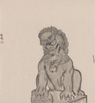 《WHAT？》 77×72cm 紙本水墨 2025
