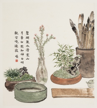 案頭山林 43×39cm 紙本水墨 2019
