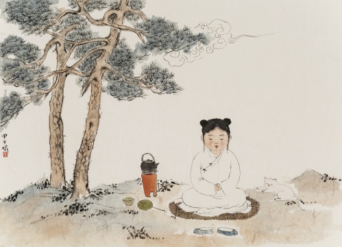 松下童子圖 34×47cm 紙本水墨 2014
