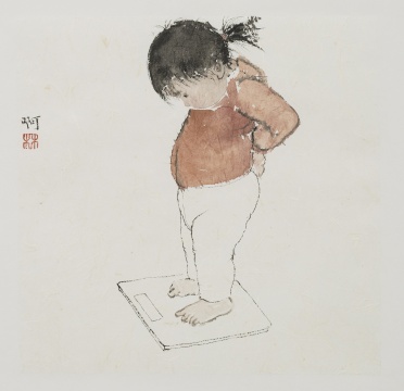 《啊》  30x30cm 紙本水墨 2024

