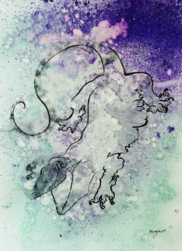 康鶴鳴 壁虎系列 42X30cm 紙本水彩 2025

