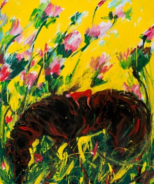 馬上如花·夢(mèng)馬 120x100cm 2025 布面丙烯 綜合材料