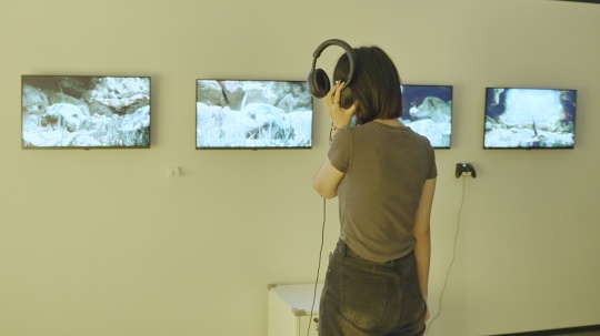 “共鳴·河博幻象——數字藝術快閃展”展覽現場，2025年7月8日—10月10日，河北博物院，石家莊，河北省。
圖片由Mousa繆薩科技文化提供。
